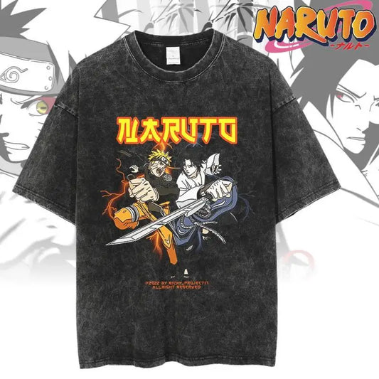 NARUTO - Vintage Streetwear Charcoal Classic Graphic Tee