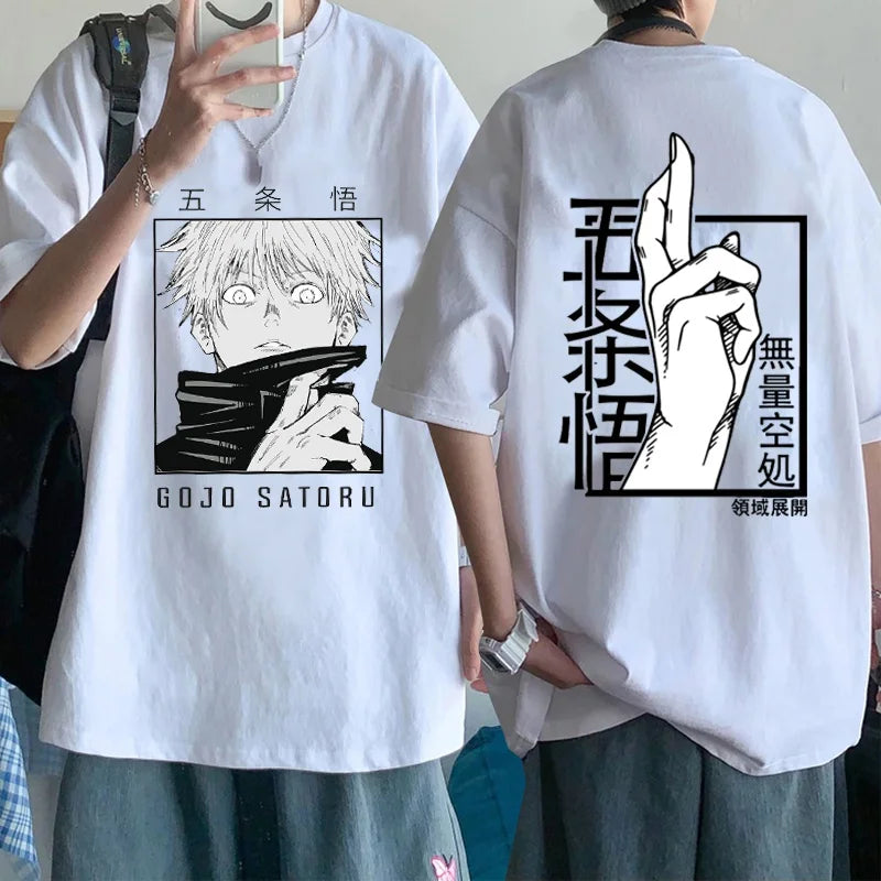 JUJUTSU KAISEN - 2021 Gojo "Fingers Crossed" Oversized Graphic Tee